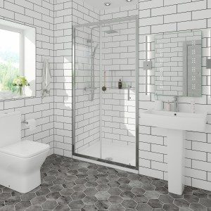 Ennerdale - 1000mm Single Sliding Shower Door - Chrome