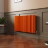 Norden 600 x 1004mm Bright Orange Double Oval Column Horizontal Designer Radiator