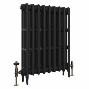 Classic 745 x 592mm Black Primered Finish Triple Column Cast Iron Radiator - 9 Sections