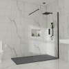 Wasdale - 1400mm Wet Room Screen - Black