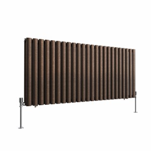 Norden 600 x 1417mm Black Copper Double Horizontal Oval Column Designer Radiator