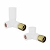 Modern Round Corner Radiator Valves - White