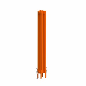 Bern 1500 x 200mm Traditional Bright Orange Vertical Four Column Radiator