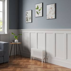 Bern 300 x 605mm White Four Column Horizontal Traditional Radiator