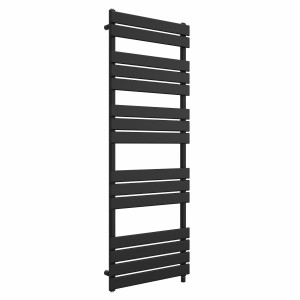 Juva 1600 x 600mm Satin Black Flat Panel Simple Electric Heated Towel Rail