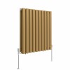 Norden 600 x 591mm Metallic Gold Double Oval Column Horizontal Designer Radiator