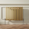 Lulea 600 x 760mm Metallic Gold Single Flat Panel Horizontal Designer Radiator