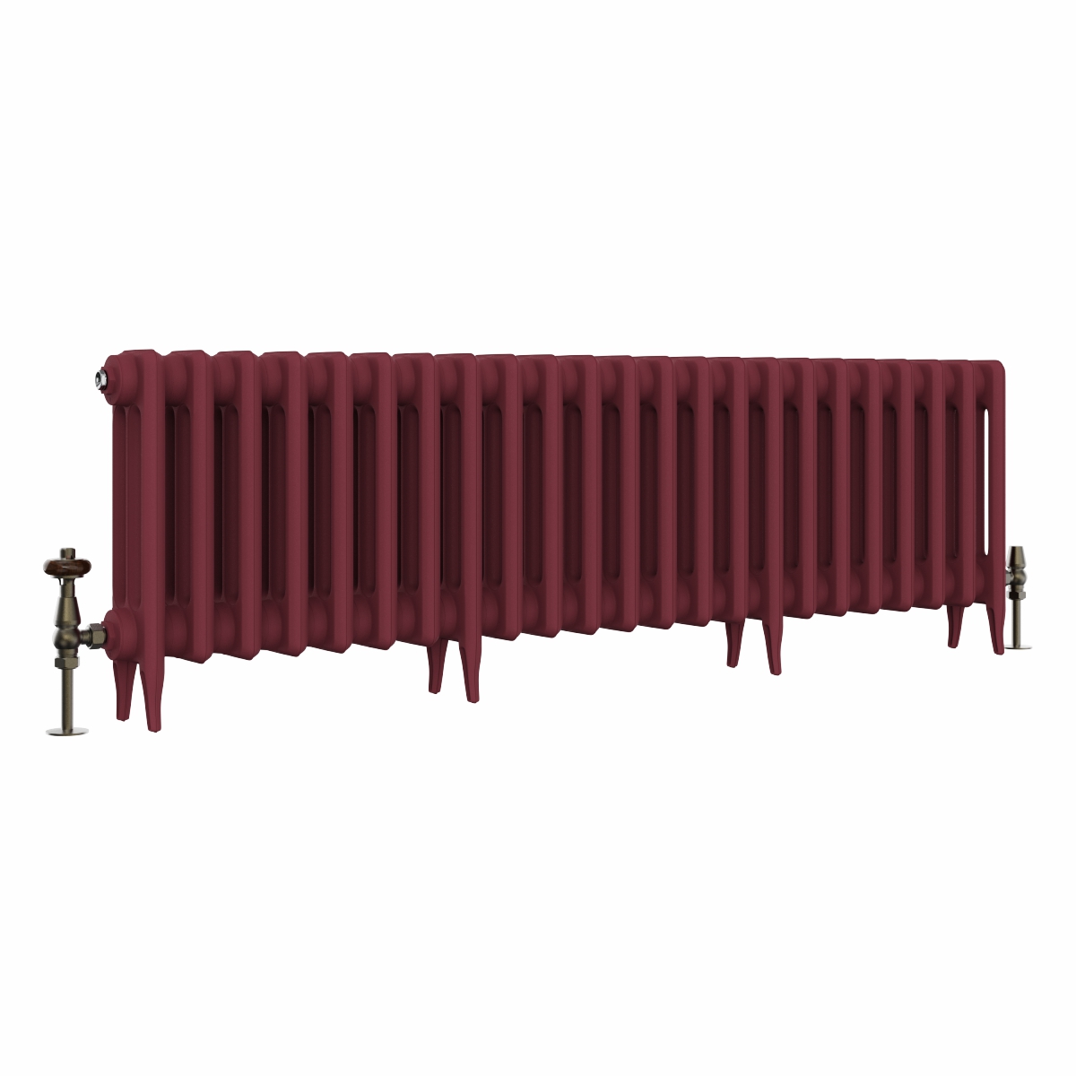 Classic  450 x 1460mm Farrow & Ball Eating Room Red Triple Column Cast Iron Radiator - 23 Sections