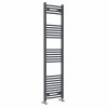 Fjord 1600 x 400mm Curved Anthracite Heated Towel Rail