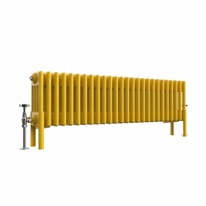 Bern 300 x 1190mm Zinc Yellow Four Column Horizontal Traditional Radiator