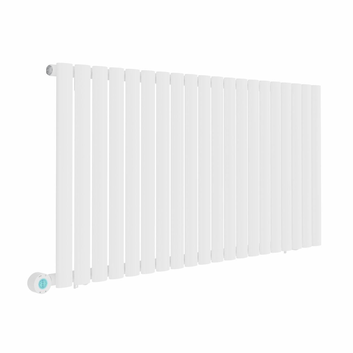 Norden 600 x 1181mm White Horizontal Oval Tube Wifi Electric Radiator - 1000W