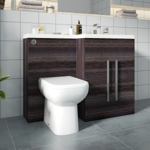 Calm Grey Right Hand Combination Vanity Unit with RAK-Origin Toilet & Soft Close Seat & Concealed Cistern - 1100mm