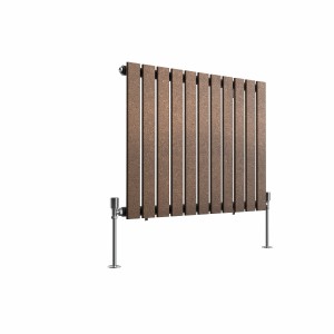 Karlstad 600 x 750mm Black Copper Single Horizontal Flat Panel Designer Radiator