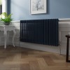 Bern 600 x 1190mm Sapphire Blue Double Column Horizontal Traditional Radiator