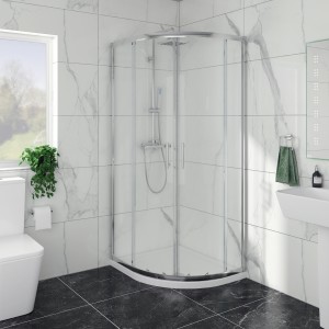 Ennerdale - 900 x 760mm Offset Quadrant Shower Enclosure - Chrome (Reversible Left/Right)