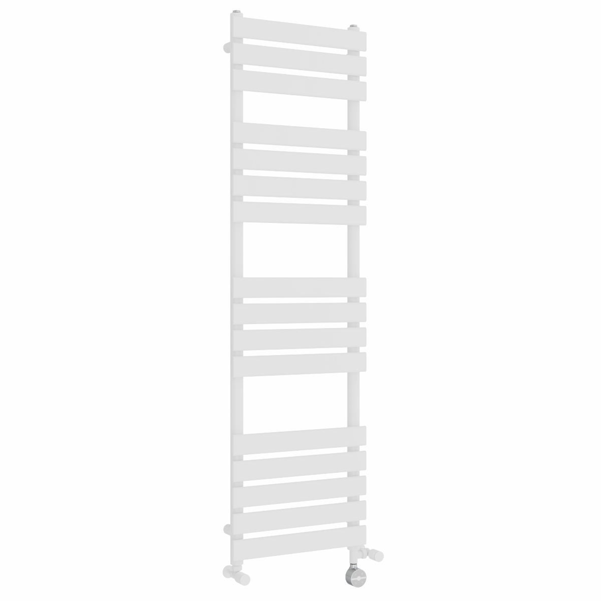 Juva 1600 x 450mm Dual Fuel White Flat Panel Thermostatic Touch Control Electric Heated Towel Rail