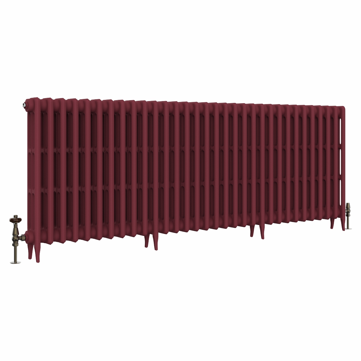 Classic  745 x 2018mm Farrow & Ball Eating Room Red Triple Column Cast Iron Radiator - 32 Sections