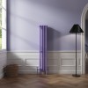 Bern 1500 x 290mm Elegant Purple Four Column Vertical Traditional Radiator