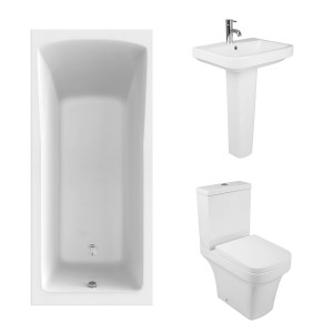 Avola Modern Bathroom Suite with Single Ended Bath - 1800 x 800mm