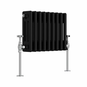 Bern 300 x 425mm Black Triple Column Horizontal Traditional Radiator
