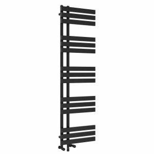 Koli 1600 x 450mm Dual Fuel Black Simple Electric Heated Towel Rail