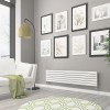 Norden 355 x 1600mm White Double Horizontal Oval Tube Designer Radiator