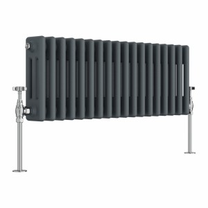 Bern 300 x 830mm Anthracite Triple Column Horizontal Traditional Radiator