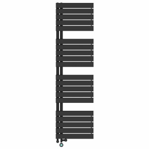 Kristiansund 1800 x 500mm Dual Fuel Black Thermostatic Touch Control Electric Heated Towel Rail