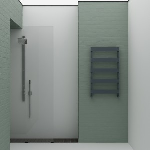 Carisa Ninova Bath 810 x 500mm Anthracite Designer Aluminium Towel Rail