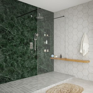 Wasdale 1100mm Black Walk Through Wet Room Screen