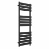 Juva 1200 x 450mm Satin Black Flat Panel Simple Electric Heated Towel Rail