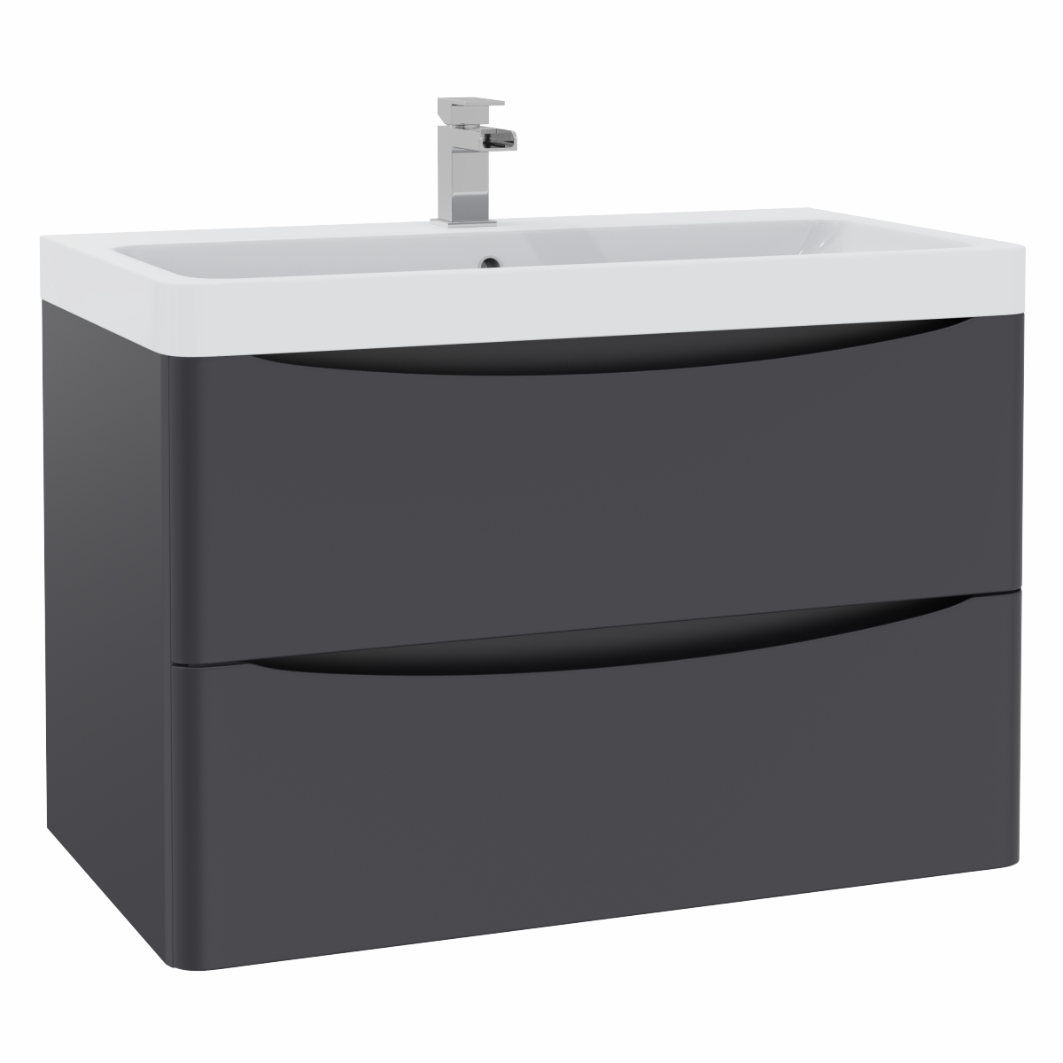 Avon Anthracite Wall Hung Basin Drawer Vanity Unit - 800mm