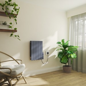 Bismo 575 x 455mm Grey Wifi Oil Filled Electric Radiator - 900W