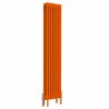 Bern 1800 x 380mm Traditional Bright Orange Vertical Four Column Radiator
