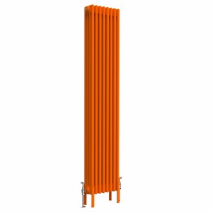 Bern 1800 x 380mm Traditional Bright Orange Vertical Four Column Radiator
