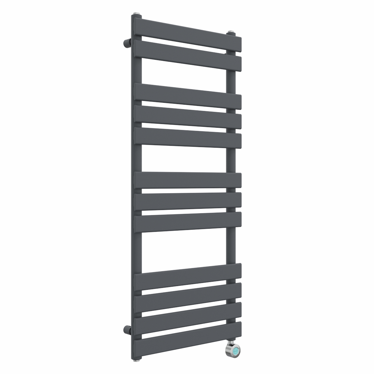 Juva 1200 x 500mm Sand Grey Flat Panel Thermostatic Touch Control Wifi Electric Heated Towel Rail