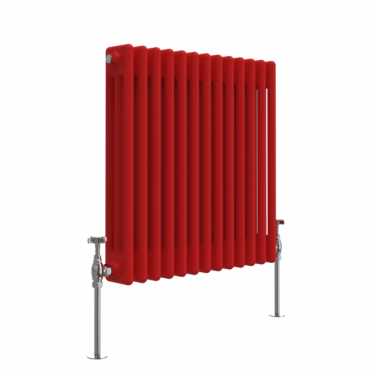 Bern 600 x 605mm Traditional Signal Red Triple Horizontal Column Radiator