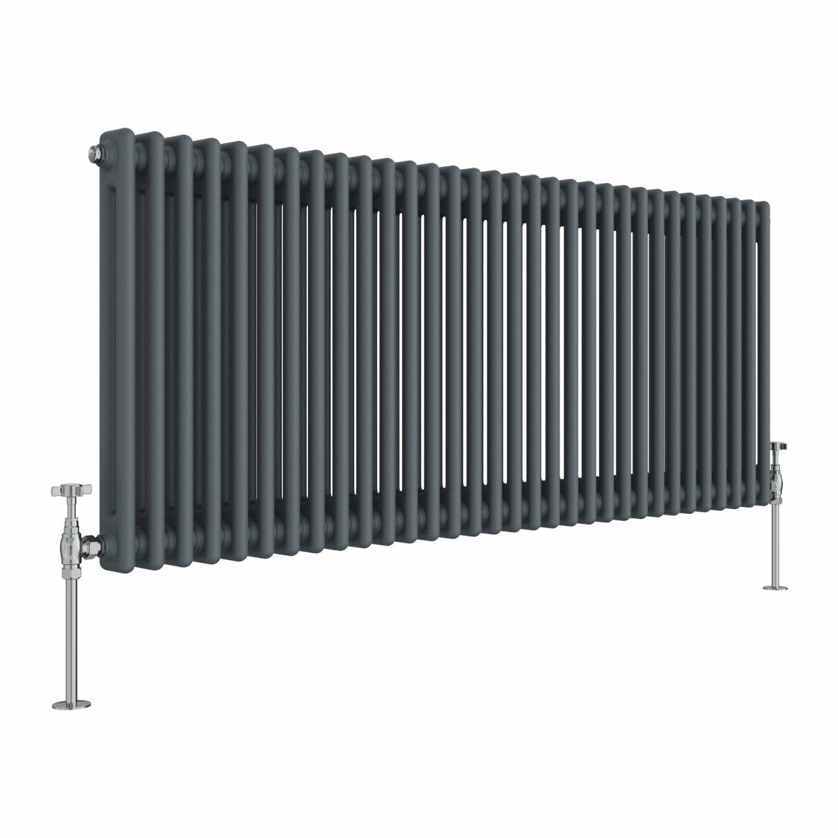 Bern 600 x 1460mm Anthracite Double Column Horizontal Traditional Radiator
