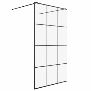 Wasdale 1200mm Black Grid Walk Through Wet Room Screen