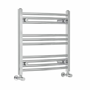 Fjord 600 x 600mm Curved Chrome Heated Towel Rail
