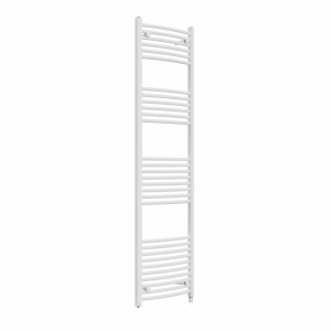Fjord 1800 x 500mm Curved White Prefilled Electric Heated Towel Rail