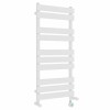 Juva 1000 x 450mm Dual Fuel White Flat Panel Thermostatic Touch Control Wifi Electric Heated Towel Rail