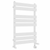 Juva 800 x 500mm Dual Fuel White Flat Panel Thermostatic Touch Control Electric Heated Towel Rail