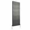 Karlstad 1800 x 682mm Black Silver Double Vertical Flat Panel Designer Radiator