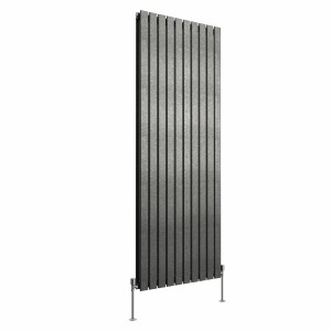 Karlstad 1800 x 682mm Black Silver Double Vertical Flat Panel Designer Radiator