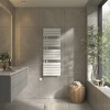 Kristiansund 1380 x 500mm White Simple Electric Heated Towel Rail