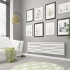 Norden 473 x 1800mm White Double Horizontal Oval Tube Designer Radiator