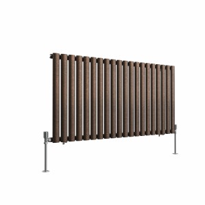 Norden 600 x 1181mm Black Copper Single Horizontal Oval Column Designer Radiator