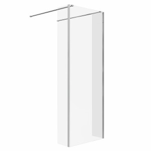 Wasdale 760mm Chrome Walk Through Wet Room Screen with 215mm Hinged Return Screens