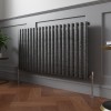 Norden 600 x 1181mm Black Silver Single Horizontal Oval Column Designer Radiator